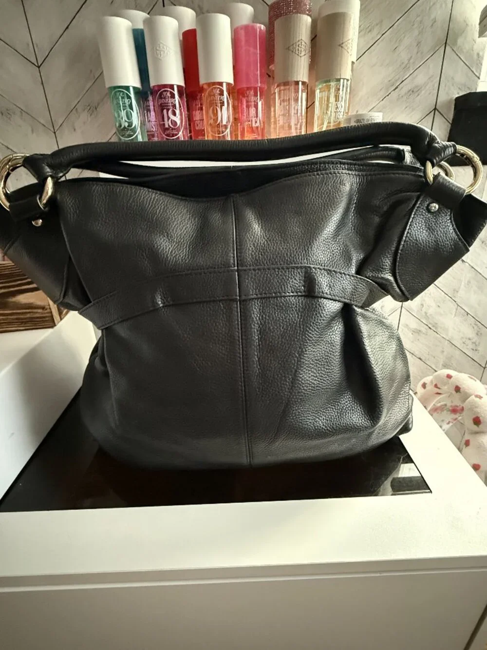 Prada Soft Calf Pleated Hobo Bag